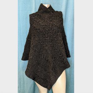 🇮🇪Inis Crafts 100% Merino Turtleneck Poncho NWOT